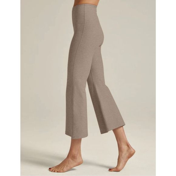 Beyond Yoga Womens Spacedye Retro Cropped Pants In Birch Heather Size Medium - Picture 1 of 8